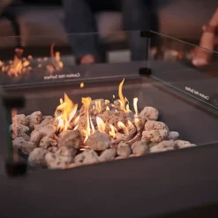 New Palma Corner Sofa with Kalos Universal Fire Pit Table & Free Gas Bottle Storage Rattan | Lounge Sets