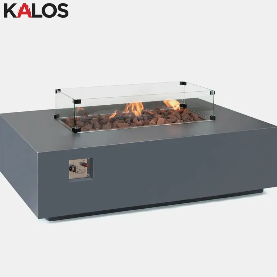New Palma Corner Sofa with Kalos Universal Fire Pit Table & Free Gas Bottle Storage Rattan | Lounge Sets