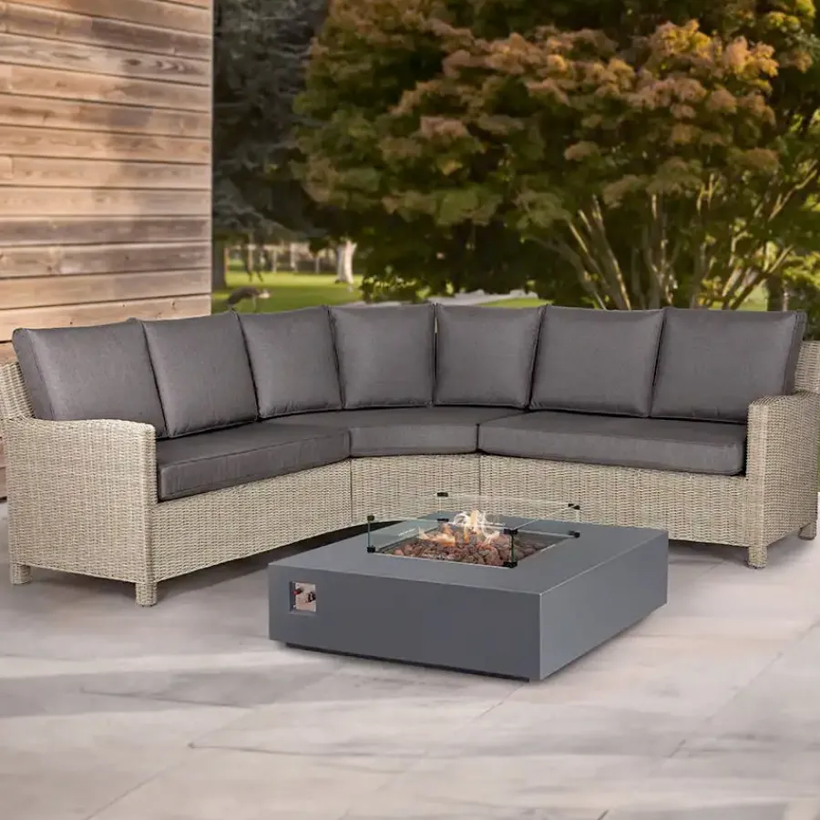 Sale Palma Grande Corner Set with Universal Fire Pit Coffee Table Rattan | Corner Sets