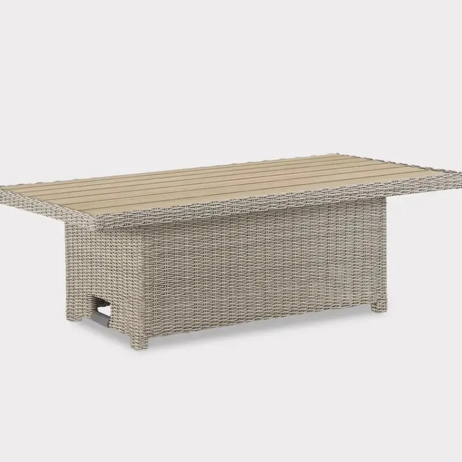 Clearance Palma High/Low Table with Alu Slat Top Tables | Dining Tables