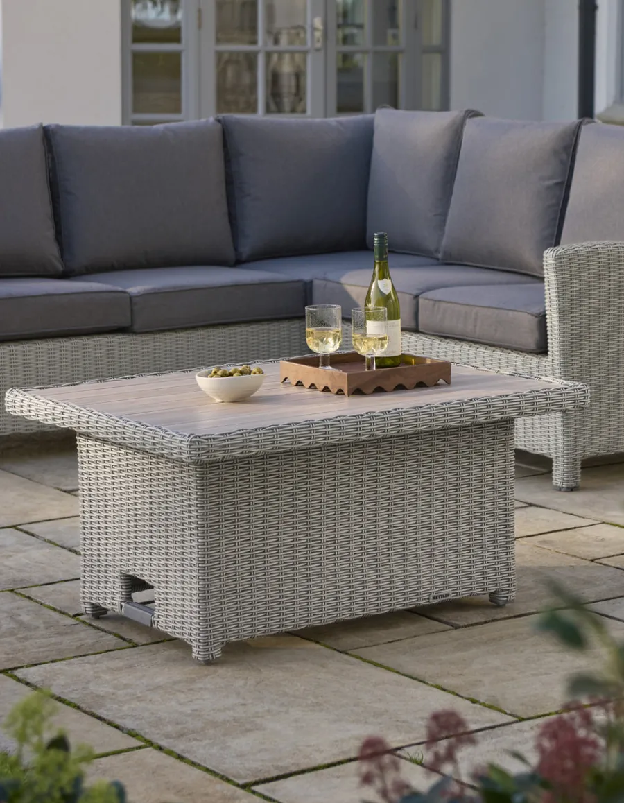 Hot Palma Mini High/Low Table with Alu Slat Top Tables | Dining Tables