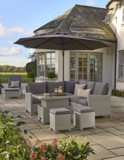 Hot Palma Mini High/Low Table with Alu Slat Top Tables | Dining Tables