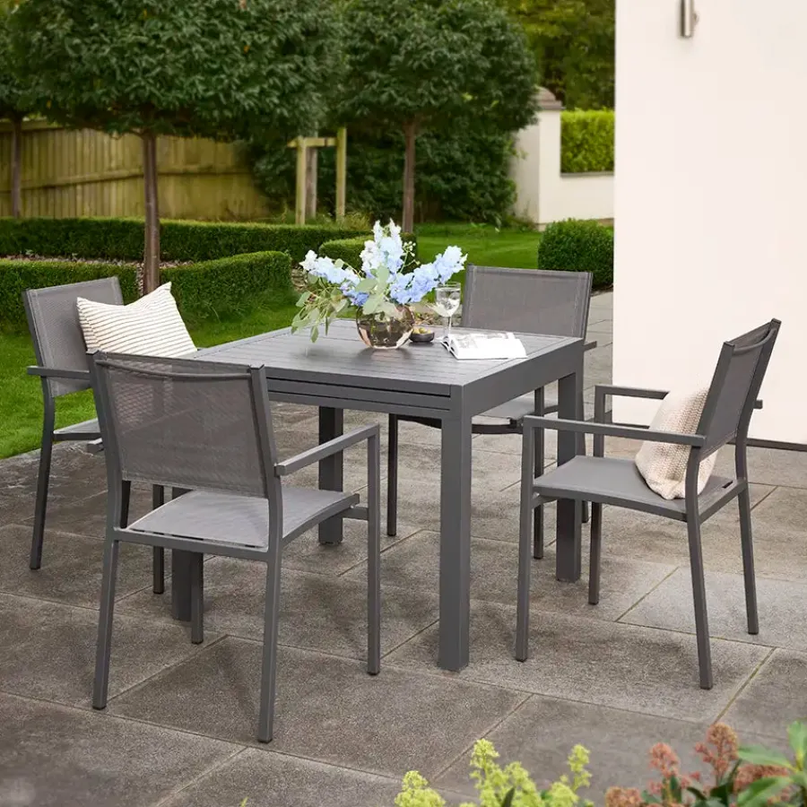 New Sento Extending Dining Table 90/180 x 90cm Aluminium | Dining Tables