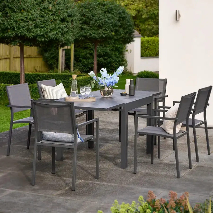 New Sento Extending Dining Table 90/180 x 90cm Aluminium | Dining Tables