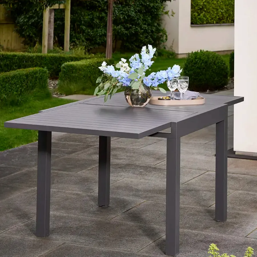 New Sento Extending Dining Table 90/180 x 90cm Aluminium | Dining Tables