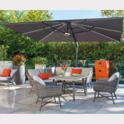 Hot 4x3m Large Free Arm Garden Parasol Parasols